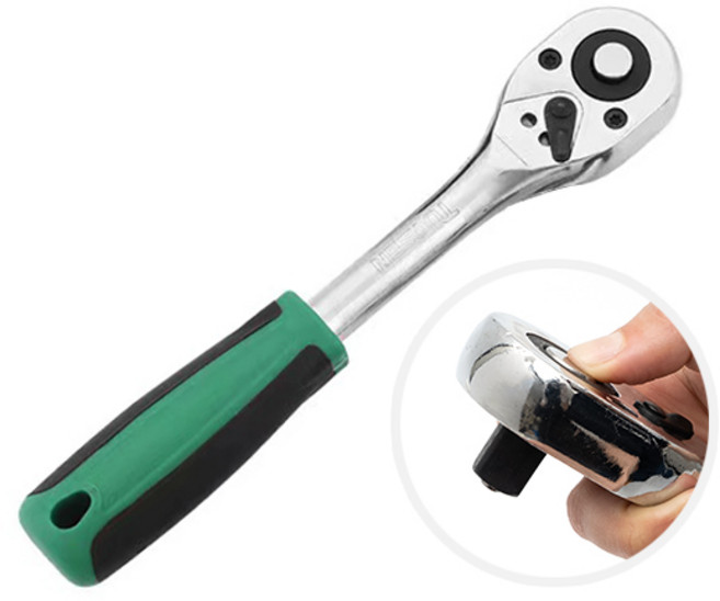 ZIO-BIZ 원터치 복스 라쳇핸들 3/8인치 / 라쳇핸들 라쳇연결대 복스연결대 토크렌치 라쳇렌치 복스렌치 깔깔이 복스대 복스알 소켓 연결대 수공구 자동차정비 자전거정비, 1개