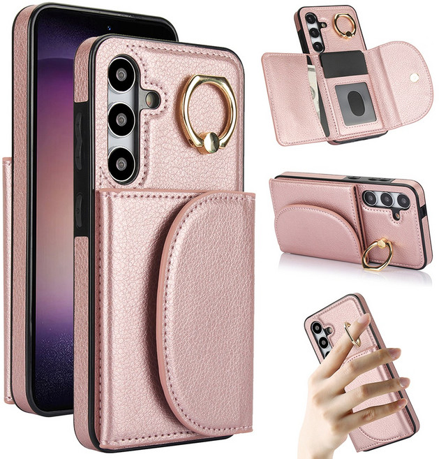 복우롱 갤러시 지갑형 거치대 링 가죽 휴대폰 케이스(OA006)