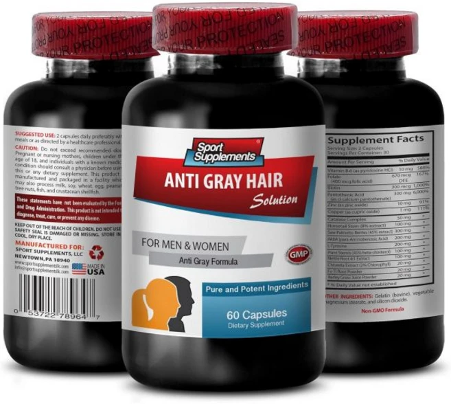 영양제 비타민 카탈라아제 복합 안티 그레이 헤어 알 솔루션 모발 성장 제 색상 유지 방지 영양소 1병 60캡슐, 영양제 비타민 카탈라아제 복합 안티 그레이 헤어 알 솔, 1개, 60정 - 쿠팡