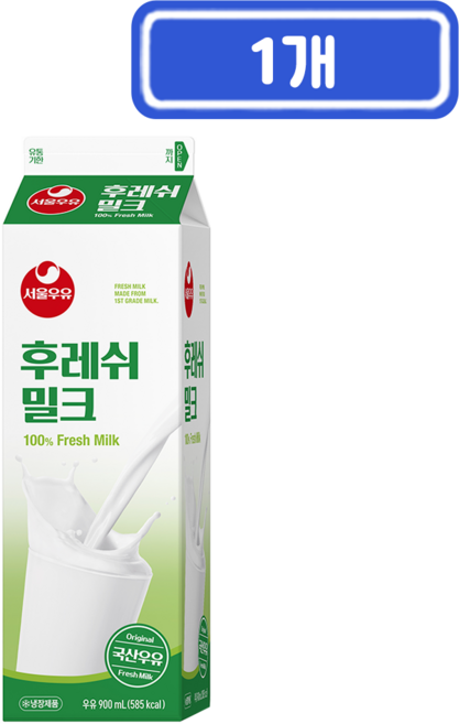 서울우유 후레쉬 밀크, 1개, 900ml