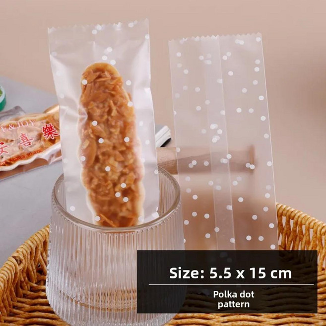 베이커리 캔디 포장 백 망고 밀크 케이크 투명 떡 스낵 밀봉 호두 페이스트 대추, 1개, 1. 100 / H. 5.5*15【도트】