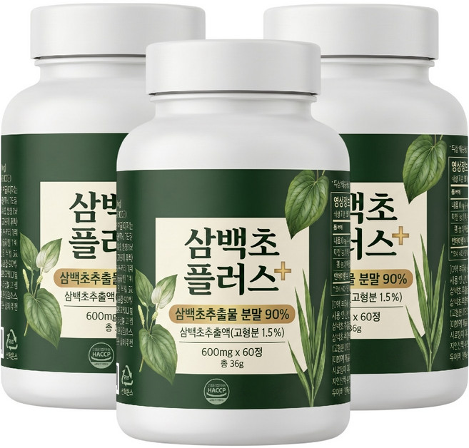 국산 삼백초 추출물 맥문동 파이토 정 식약청인증 H.딜리버리, 3개, 60정