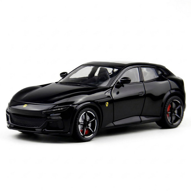 마이카 다이캐스트 합금 1:22 페라리 푸로산게 쿠페형 SUV 자동차 모형 피규어 장식 선물, 1개, 색상_블랙