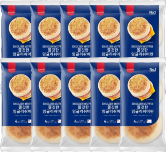삼립 쫄깃한 잉글리쉬머핀, 60g, 40개