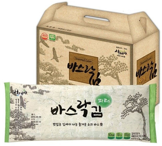 [서천서래야]바스락반장김 16봉(파래김) x 1세트, 160g, 1박스