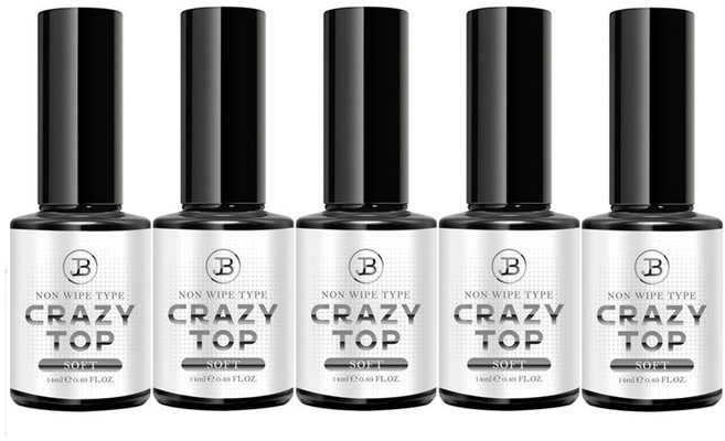 TIARA 논와이프 크레이지 오버레이 탑젤, 소프트, 14ml, 5개