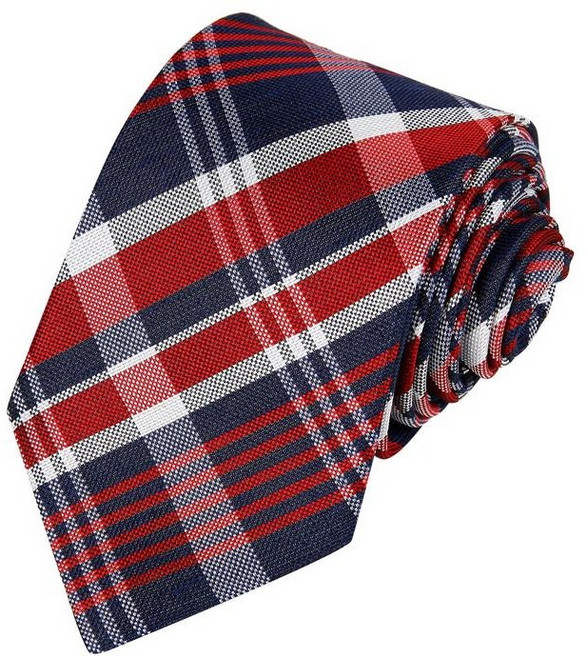 티엔지티 남성 체크 패턴 정장 넥타이