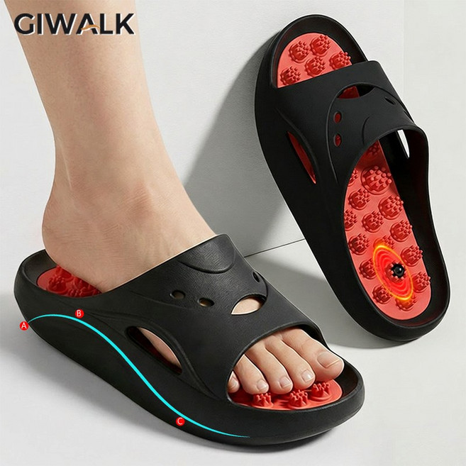 Giwalk 붓기 지압슬리퍼 자석 다이어트 자세균형 슬리퍼