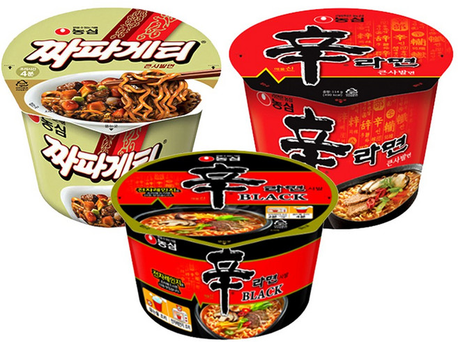 농심 큰컵 12컵 (짜파게티4컵+신라면블랙4컵+신라면4컵), 12개