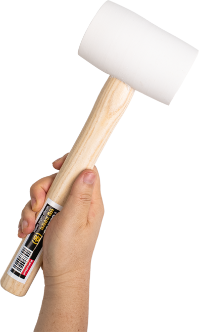 툴리고 탄성 좋은 고무 망치 중형 타일 목공 작업용, 1개