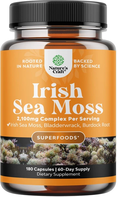 네이처스크래프트 아이리쉬 씨 모스 2100mg 캡슐, 알약/캡슐, 1개, 180정 - 쿠팡
