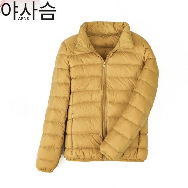 【DF】Yalu 경량 다운 자켓 새로운 패션 경량 스탠드 칼라 짧은 얇은 따뜻한 코트 중년 노인