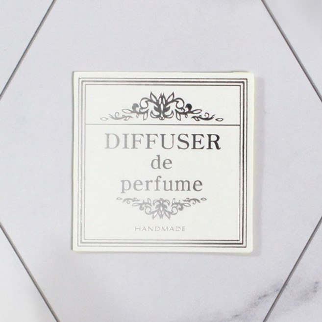 스티커 라벨 - 디퓨저 정사각 실버라인 1장 10매입