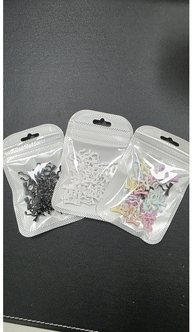 샵글로벌 3D 주얼리 카빙 리본 네일파츠 네일스티커 입체 대소(블랙 화이트 혼합) 각30개입, 1개, 블랙소30개입+화이트소30개입+혼합소30개입