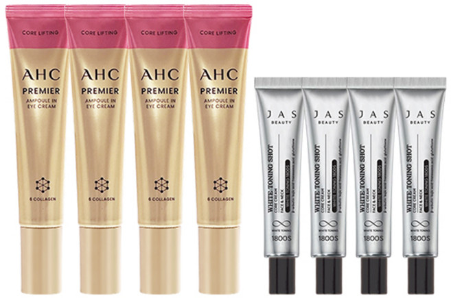 AHC 아이크림 코어 리프팅 시즌12 40ml x4 + 쟈스 토닝 샷 크림 15ml x4, 1개