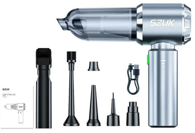 SZUK 985000PA 강력한 진공 청소기 미니 무선 휴대용 자동차 가전 제품 핸드헬드 블로어, [04] Max Silver