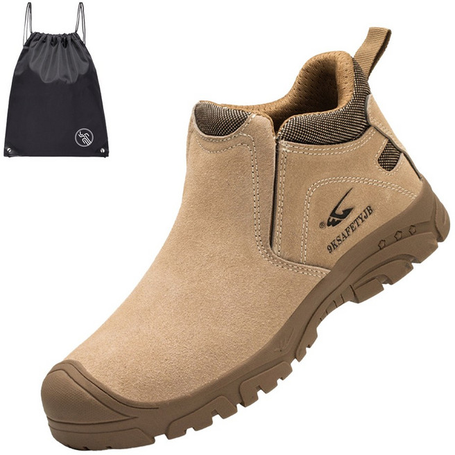 VITALO 스마트 슬립 끈없는 스웨이드 안전화 (PGN신발가방 지급)