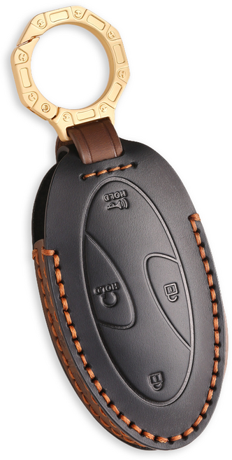 현대자동차 키케이스 가죽 스마트키 케이스 싼타페 MX5 아반떼 펠리세이드 차키케이스, 5버튼, 블랙