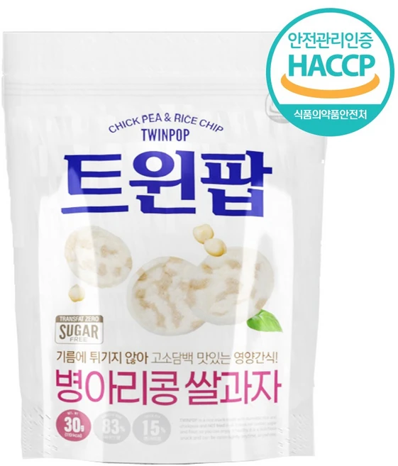 트윈팝 병아리콩 쌀&뻥튀기_30g, 12개, 30g - 쿠팡
