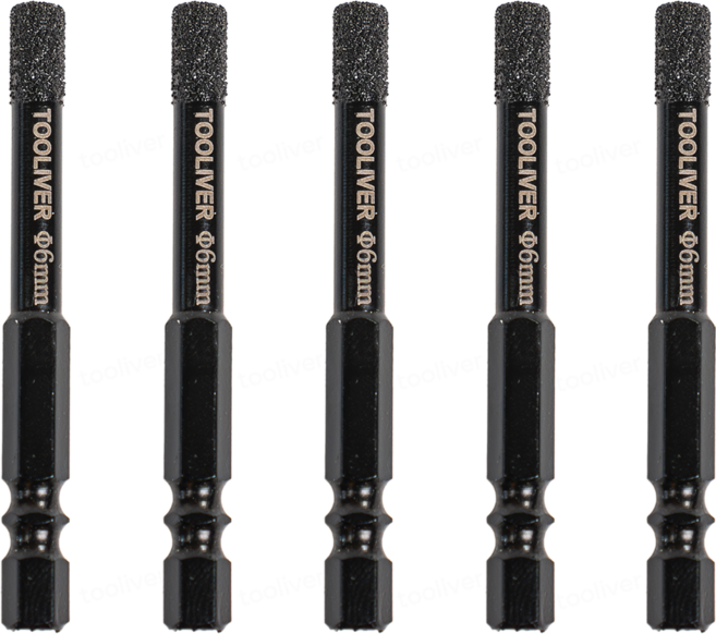 툴리버 임팩용 융착 코어비트 홀쏘 다이아몬드 코아비트 6mm, 5개