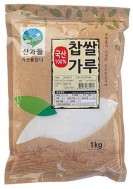 산과들 국내산 100% 건식 찹쌀가루 (옵션) 버터떡 재료, 1kg, 1개