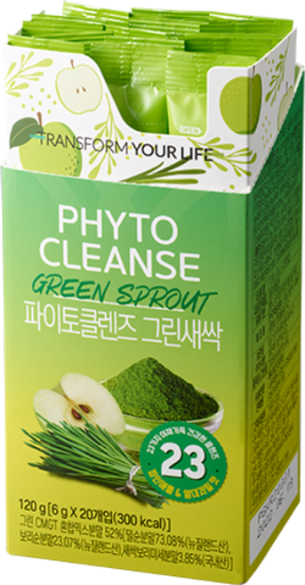 매나테크 파이토클렌즈 (그린새싹)- 몸을 가볍게 관리하고 싶은 분들을 위한 자연 유래 영양 클렌징 보조식품, 20개, 6g