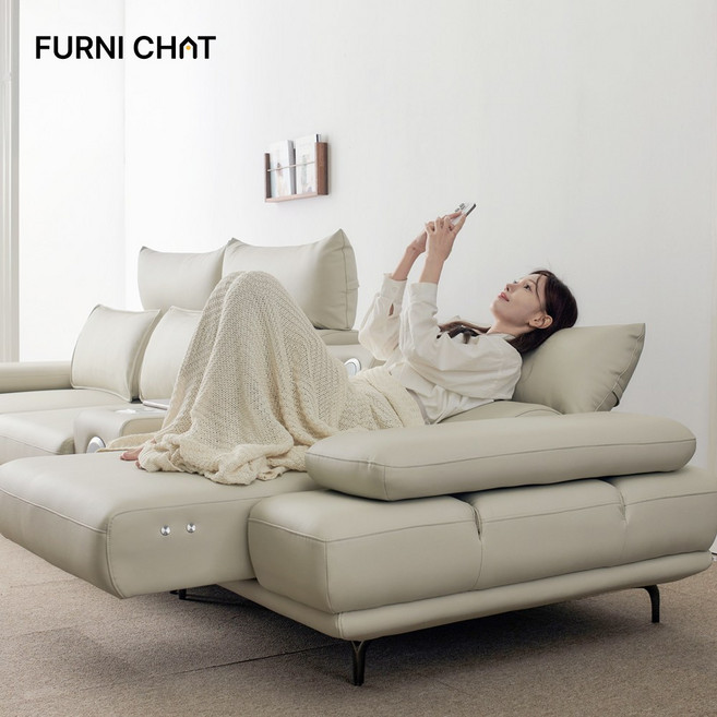 제니 전동 리클라이너 쇼파 슬라이드 무빙 모션 소파 4인용 비건가죽, 코모도, 3인용