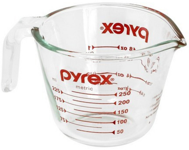 Pyrex 史努比圖案單耳量杯, 1個, 無圖案款 250mL, N/A, 1000mL