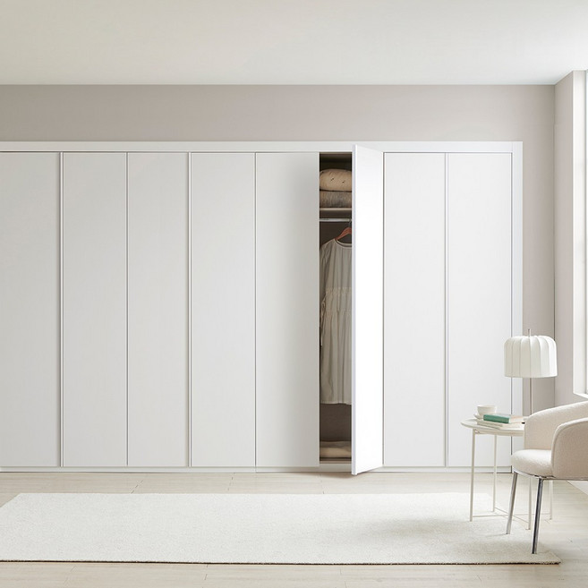 보루네오 네오 여닫이 붙박이장 300cm 10자 E0등급, 크림화이트 300cm