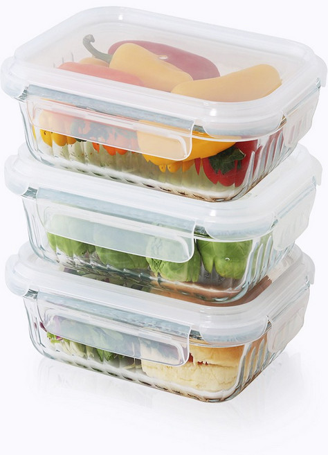 네오플램 스탠다드 내열유리 반찬통 밀폐용기 3p세트 370ml, 3개, 스탠다드 370ml