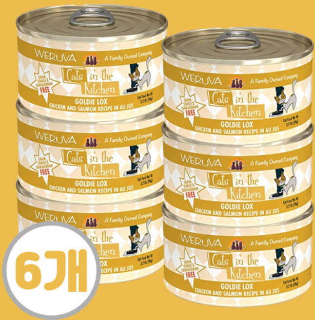 웨루바 캣츠 인더 키친 골디 락스 주식캔, 닭+연어+참치, 90g, 6개