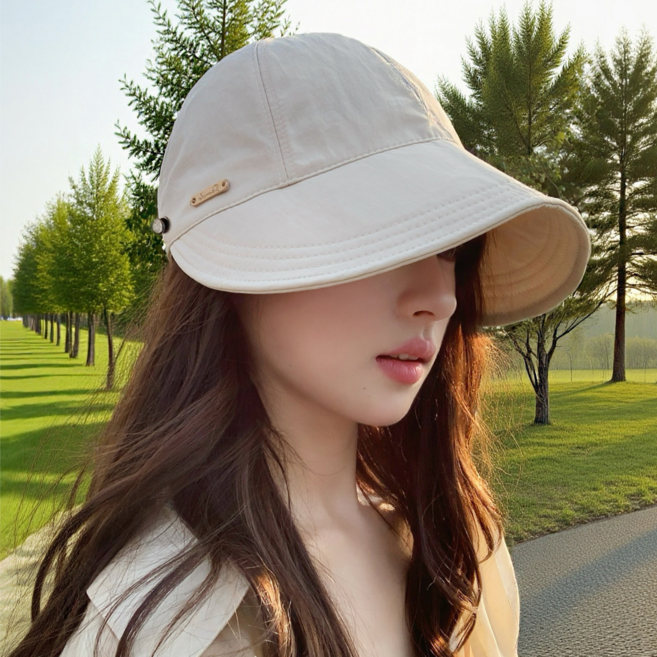 여름 여성 썬캡 UV 자외선차단 챙넓은 모자 속건 쿨링 소재 경량 통기성 챙모자 3color