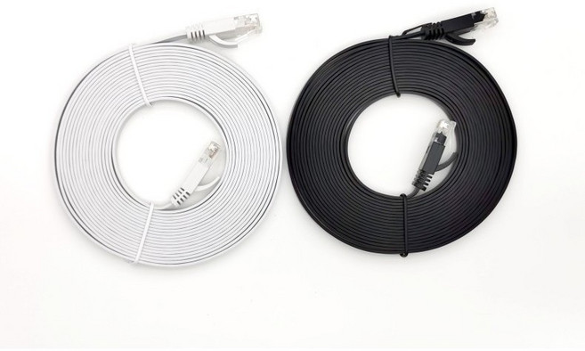 CAT 6 扁平網路線, 1個, 15公尺, 黑色