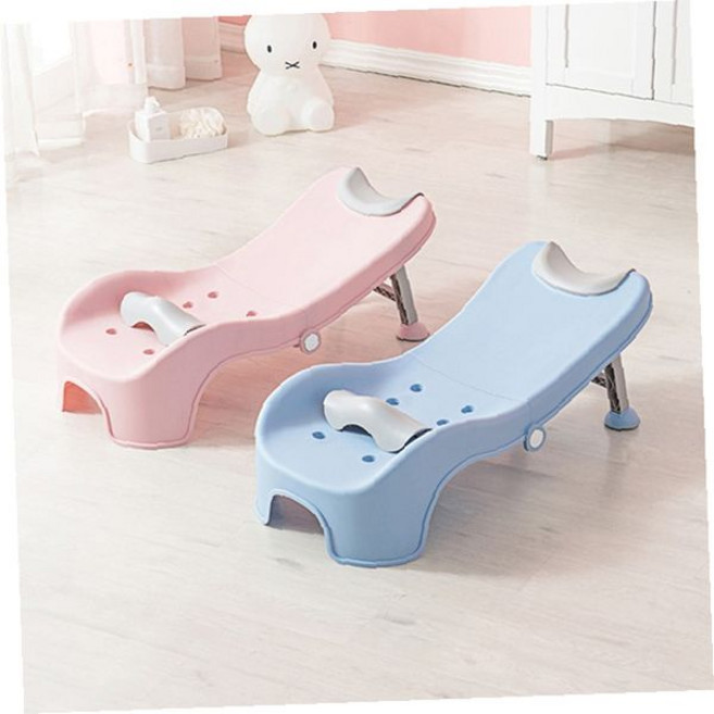 목욕 보조 의자 접이식 아기 머리 감기 받침대 욕실 샴푸 거치대 등받이 각도, 1개, 블루