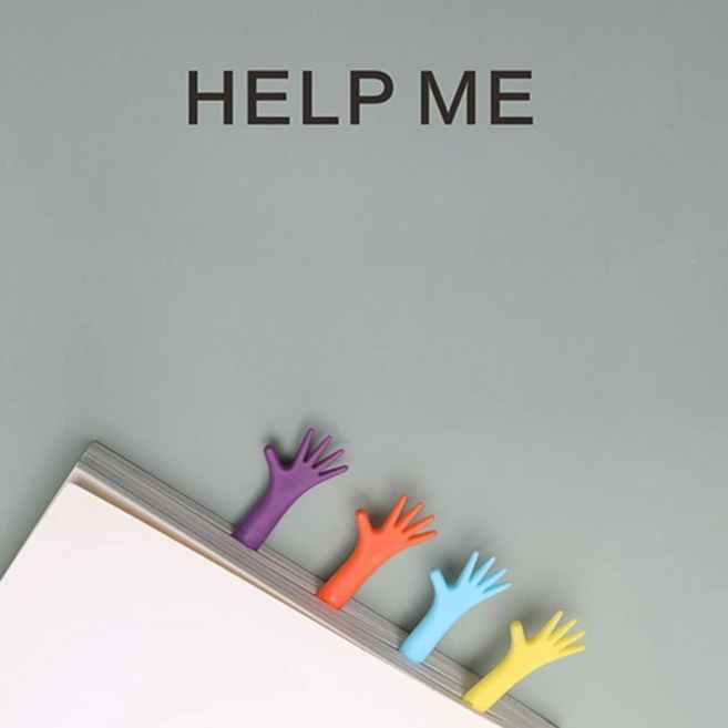 데일리무드 행운의 손바닥 독서 책갈피 예쁜 감성 북마크, 1세트, 4종 색상