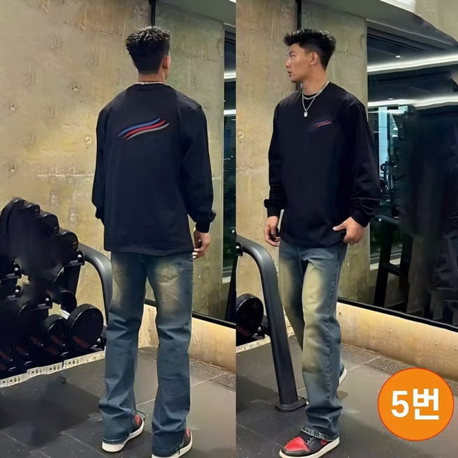 TIMEPURE 인기판매중 100%면 남성 아메리칸 프린팅 오버핏 검정색 티셔츠 봄 가을 빅사이즈 운동 핼스 긴팔 티 가을 내복용 긴팔