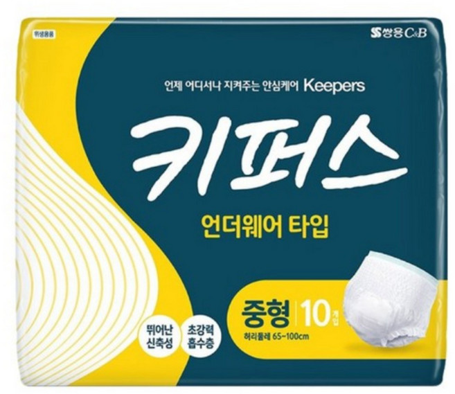 키퍼스 팬티 언더웨어, 중형, 10개입, 140개