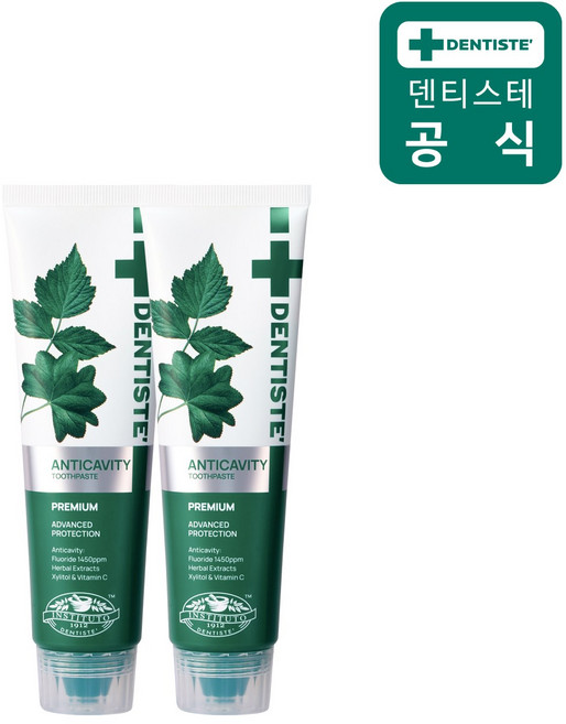 덴티스테 불소치약 안티캐비티 100g 4개 충치예방 입냄새제거 거품없는