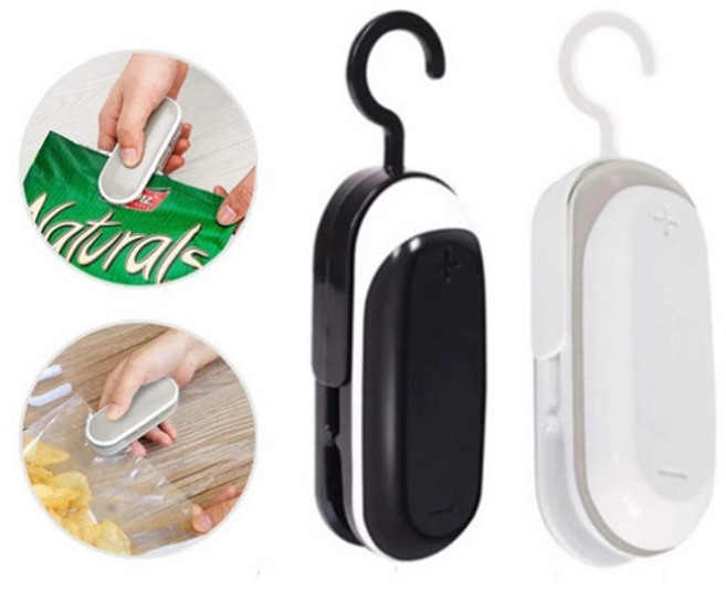 라인테크 실링기 2in1 미니 실링기 밀봉기 비닐 접착기 커터기 매직 실링기, 화이트, 1개