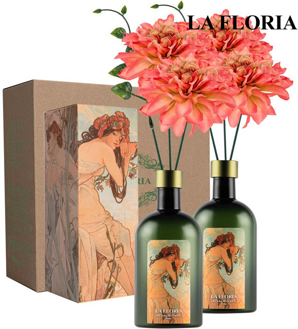 라플로리아 꽃 디퓨저, 2개, 500ml, S3제주동백향/B3달리아L12/레드