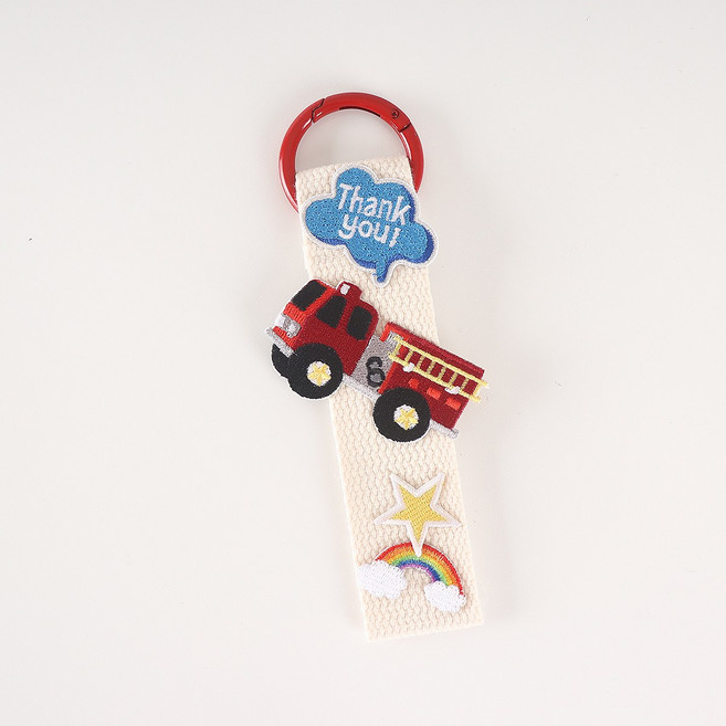 완제품 와펜 스트랩 키링 단체 선물 가방 꾸미기 귀여운 디자인 왕고리, 1개, 자동차 소방차