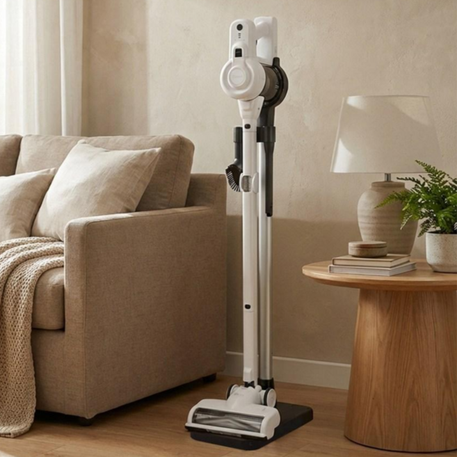 최신형 차이슨 BLDC 무선 청소기 자동 충전 거치대, white, R-N Premium 청소기