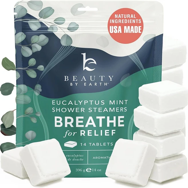 샤워 스티머 아로마테라피 - 천연 성분과 유칼립투스 오일로 만든 미국산 대형 여성 및 남성을 위한 릴랙세이션 스파 선물 독특한 셀프 케어 선물, Eucalyptus nt, 7 Count Pa of 1, 1개 - 쿠팡