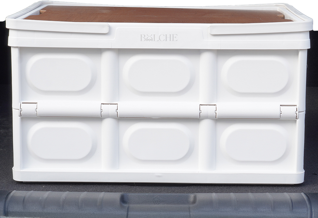 볼체 자동차 트렁크 정리함 55L 폴딩박스 테이블 SUV 승용차 공용 (BC-TOJ-01), 02.오프화이트 스톤