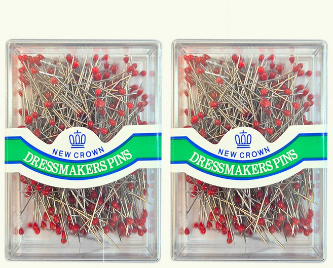 국산 칼라 시침핀 가봉핀, 2개, 시침핀(레드)