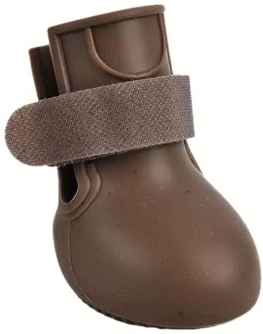 寵愛生活本舖 狗狗防滑矽膠雨鞋 圓身款 S-7XL 寵物鞋, 咖啡, 1個