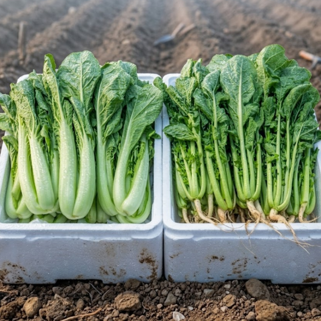 [하루30박스한정] 타임특가 S급원물 국산100% 열무얼갈이세트, 1박스, 4kg (열무 2, 얼갈이 2)