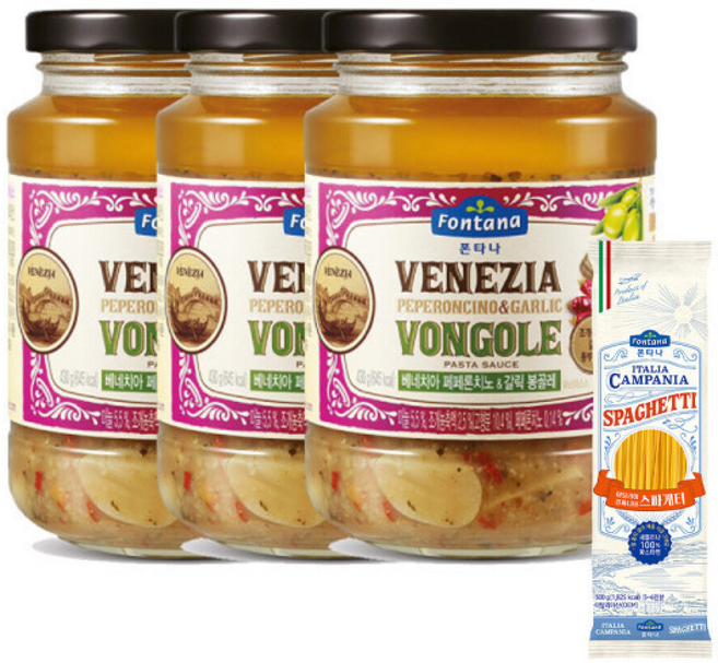 폰타나 봉골레파스타소스 +스파게티면 증정, 3개, 430g
