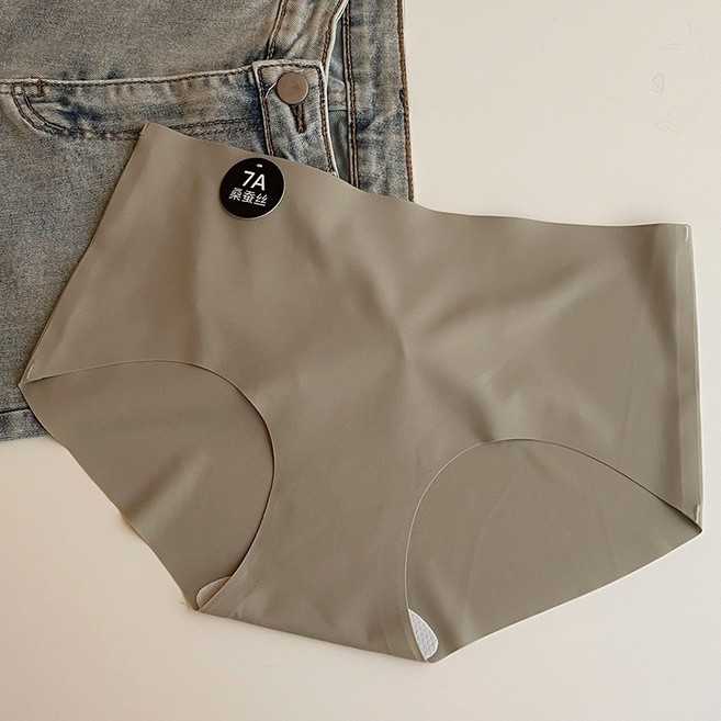 7A桑蠶絲無痕內褲 中腰高彈透氣舒適運動款 多色可選, 抹茶綠【XL號】