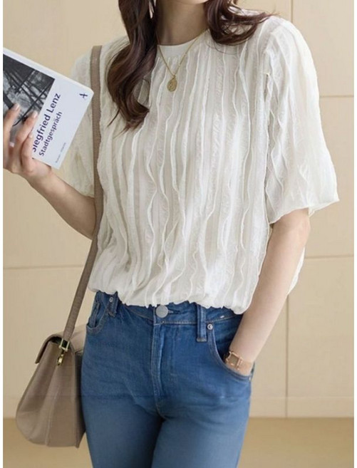 에이시크 시어프릴리 시스루 티셔츠 C25BTS648